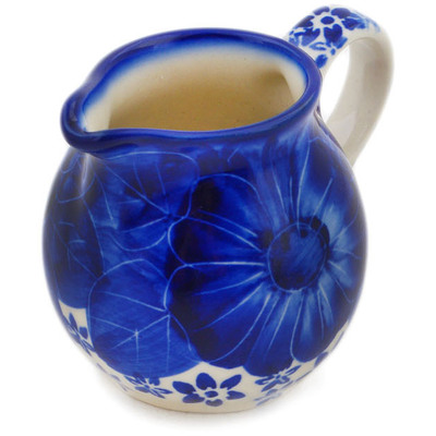 Polish Pottery Creamer 4 oz Divine Cobalt UNIKAT