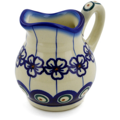 Polish Pottery Creamer 4 oz Flowering Peacock