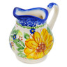 Polish Pottery Creamer 4 oz Yellow Petal Bliss UNIKAT