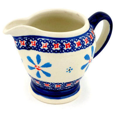 Polish Pottery Creamer 5 oz Spinning Daisies