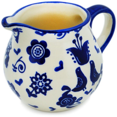 Polish Pottery Creamer 6 oz Blue Bird Dance