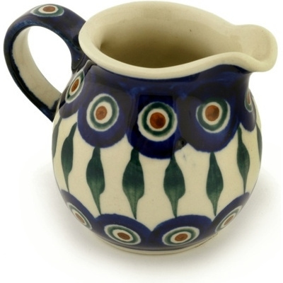 Polish Pottery Creamer 6 oz Peacock