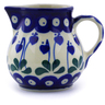 Polish Pottery Creamer 7 oz Bleeding Heart Peacock