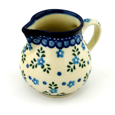 Polish Pottery Creamer 7 oz Blue Alysum Patch