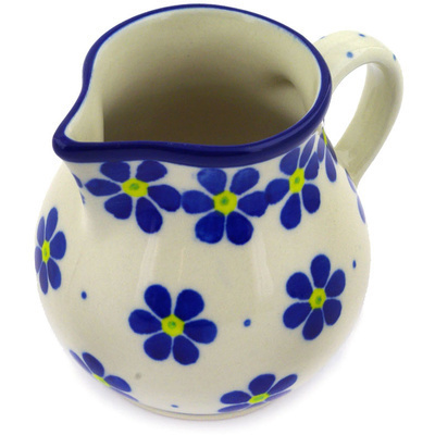 Polish Pottery Creamer 7 oz Blue Daisies