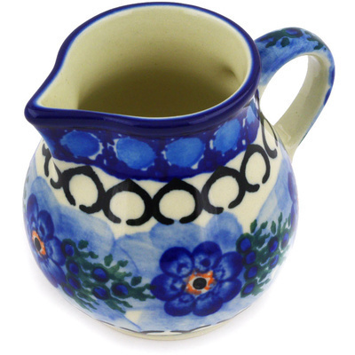 Polish Pottery Creamer 7 oz Blue Delight UNIKAT