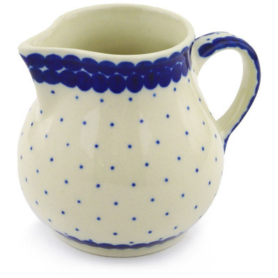 Polish Pottery Creamer 7 oz Blue Polka Dot