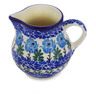 Polish Pottery Creamer 7 oz Blue Rosette Wreath