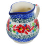 Polish Pottery Creamer 7 oz Cherry Colored Florals UNIKAT