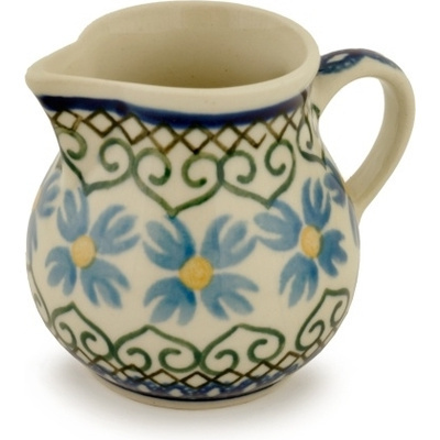 Polish Pottery Creamer 7 oz Chickory Heart Vines