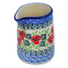 Polish Pottery Creamer 7 oz Delicate Red Flowers