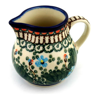 Polish Pottery Creamer 7 oz Emerald Berries UNIKAT