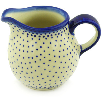 Polish Pottery Creamer 7 oz Misty Blue UNIKAT