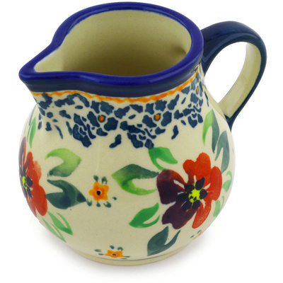 Polish Pottery Creamer 7 oz Nightingale Flower