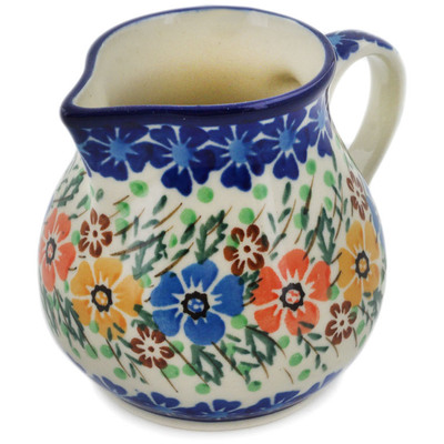 Polish Pottery Creamer 7 oz Spring Blooms UNIKAT