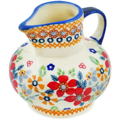 Polish Pottery Creamer 7 oz Summer Bouquet UNIKAT