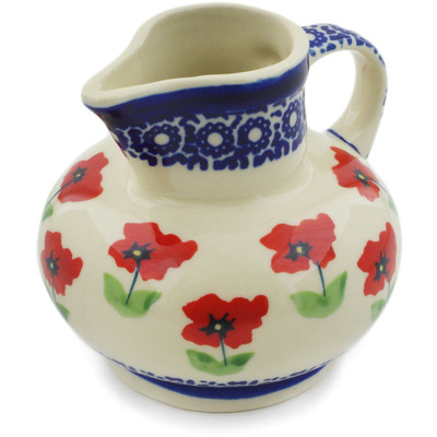 Polish Pottery Creamer 7 oz Wind-blown Poppies