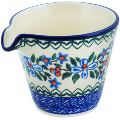 Polish Pottery Creamer 8 oz Azure Blooms