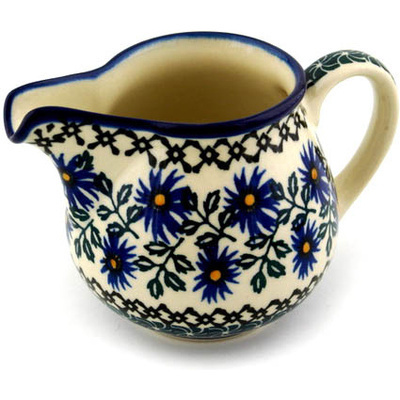 Polish Pottery Creamer 8 oz Blue Chicory