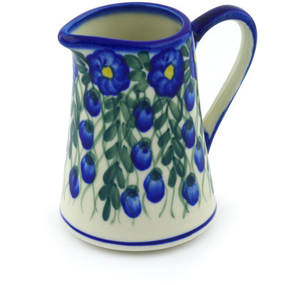 Polish Pottery Creamer 8 oz Blue Velvet Gardens