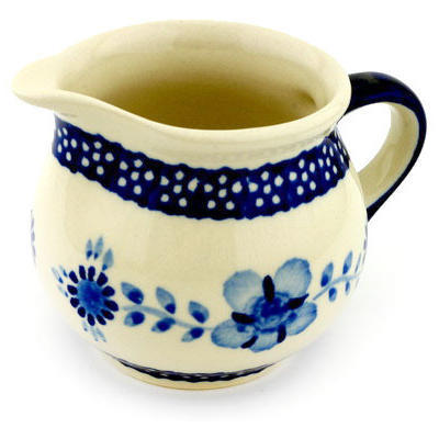 Polish Pottery Creamer 8 oz Delicate Poppy