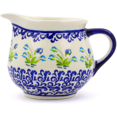 Polish Pottery Creamer 8 oz Evergreen Wreath
