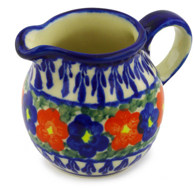 Polish Pottery Creamer 8 oz Floral Burst