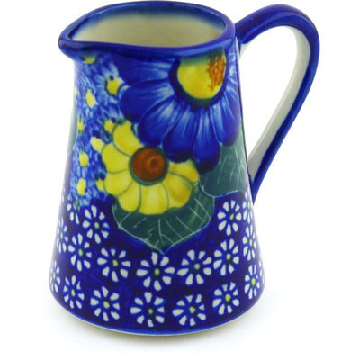 Polish Pottery Creamer 8 oz Floral Fruit Basket UNIKAT