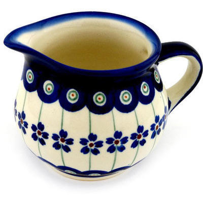 Polish Pottery Creamer 8 oz Flowering Peacock