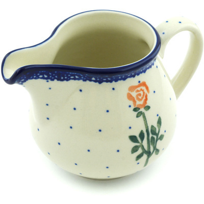 Polish Pottery Creamer 8 oz Lovely Rose