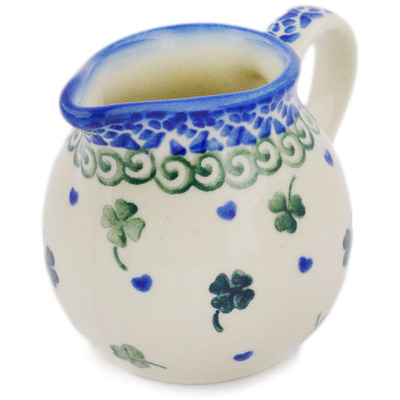 Polish Pottery Creamer 8 oz Lucky Clovers