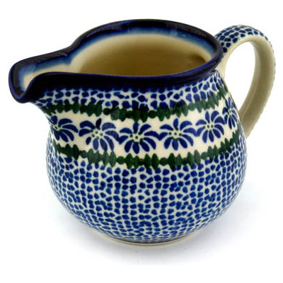 Polish Pottery Creamer 8 oz Polka Dot Daisy