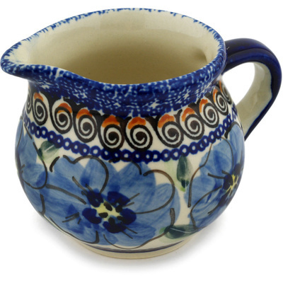 Polish Pottery Creamer 8 oz Regal Bouquet UNIKAT