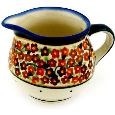 Polish Pottery Creamer 8 oz Russett Floral