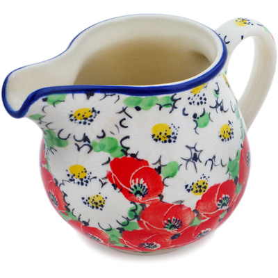Polish Pottery Creamer 8 oz Spring Blossom Harmony UNIKAT