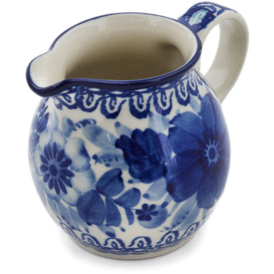 Polish Pottery Creamer Small Bleu Boquet UNIKAT