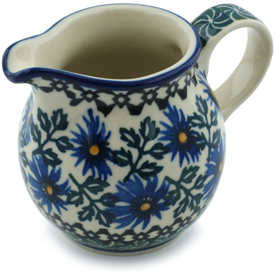 Polish Pottery Creamer Small Blue Chicory
