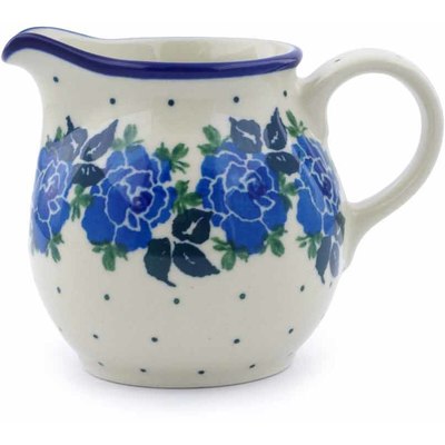 Polish Pottery Creamer Small Blue Rose