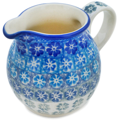 Polish Pottery Creamer Small Blue-tiful Day UNIKAT