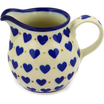 Polish Pottery Creamer Small Hearts Delight