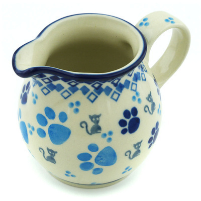 Polish Pottery Creamer Small Kitty Paws