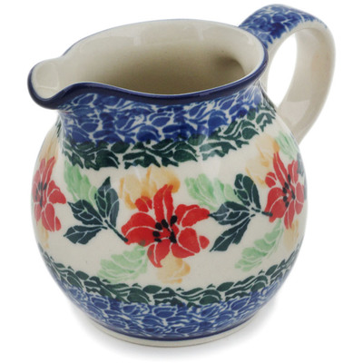 Polish Pottery Creamer Small Red Lily