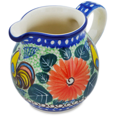Polish Pottery Creamer Small Summer Rooster UNIKAT