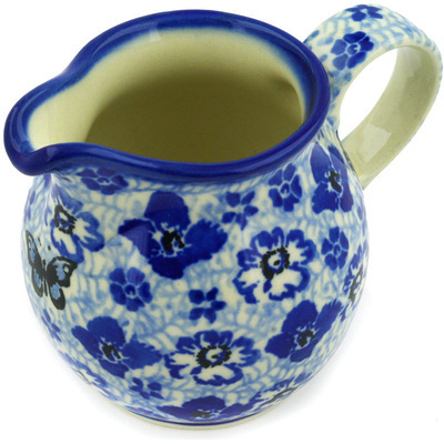 Polish Pottery Creamer Small True Blue Calico