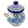 Polish Pottery Creamer with Lid 5 oz Morning Daisy