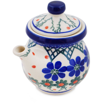 Polish Pottery Creamer with Lid 5 oz Primrose Trellis