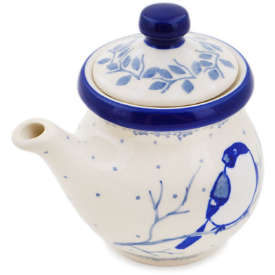 Polish Pottery Creamer with Lid 5 oz Waiting Birds UNIKAT
