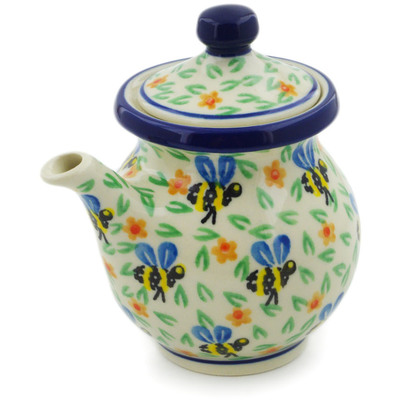 Polish Pottery Creamer with Lid 7 oz Honey Bee