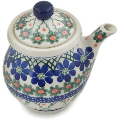 Polish Pottery Creamer with Lid 7 oz Primrose Trellis