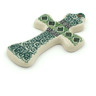 Polish Pottery Cross 3&quot; Aztec Sea